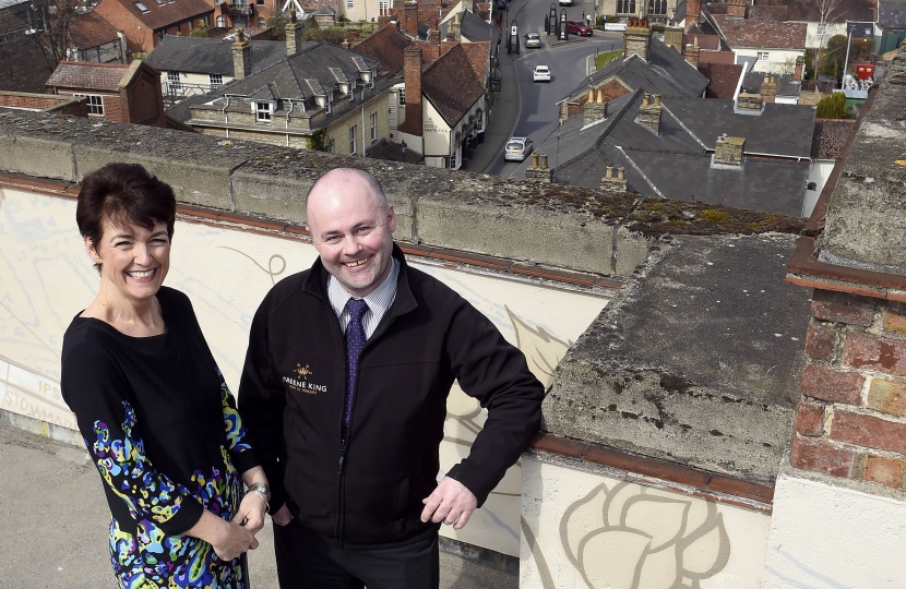 On the roof of the Green King Brewery