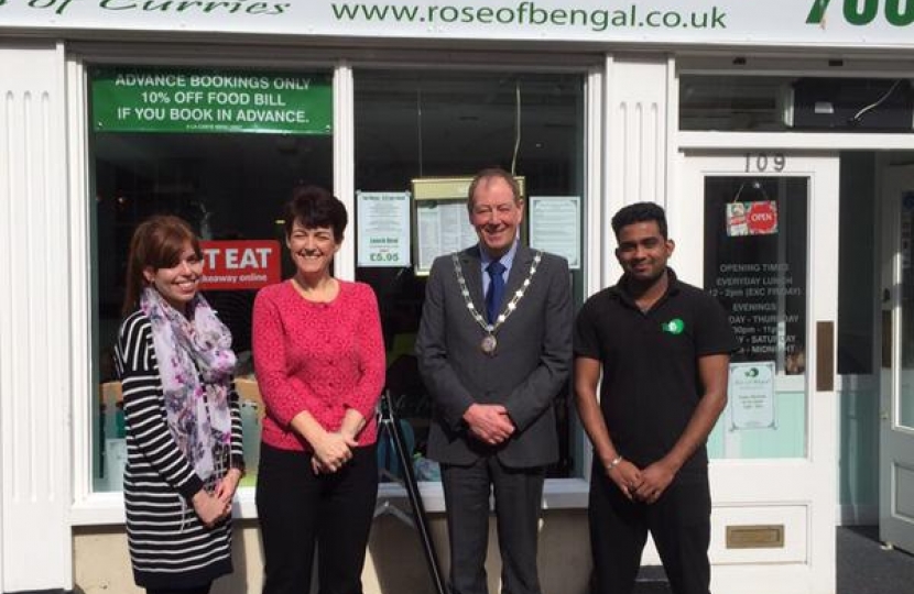 Jo and Robert Everitt outside The Rose of Bengal