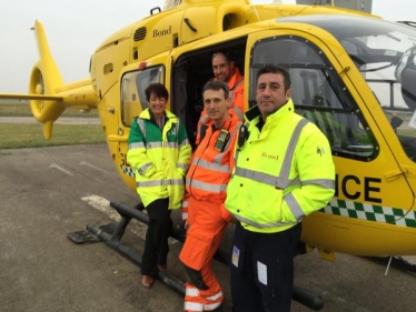 Jo Churchill with the East Anglian Air Ambulance team